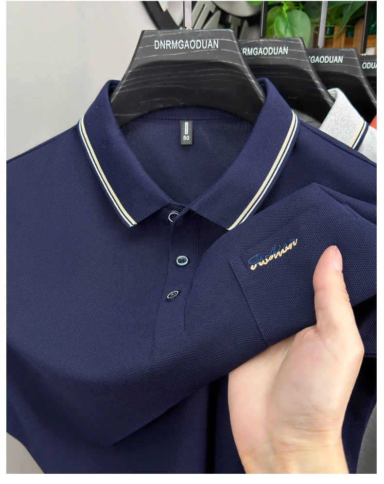 

Designer Original High-end Men Polo Shirt Lapel Letter Embroidery Pocket Short Sleeved T-Shirt Summer New Classics Top Menswear