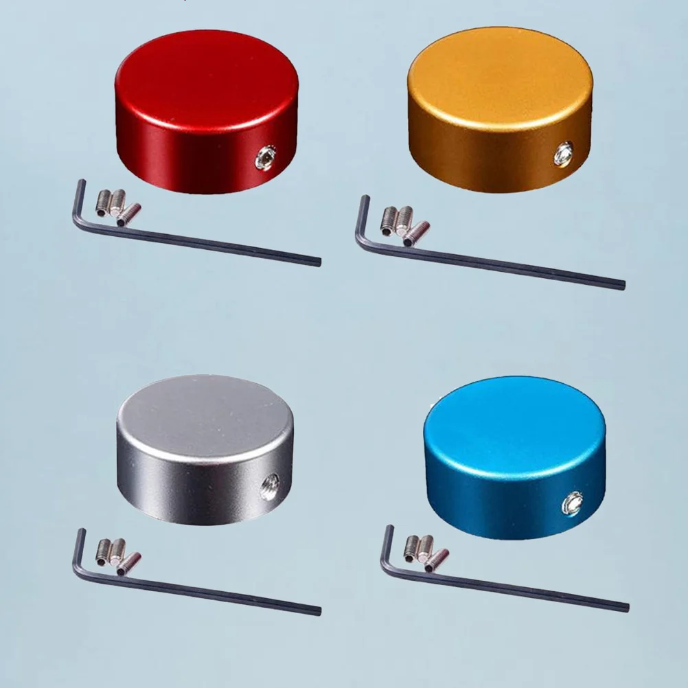 4세트 일렉트릭 기타 풋스위치 캡 알루미늄 합금 고무 매트 보호 페달 톱퍼 네일 커버 블루 골드 와인