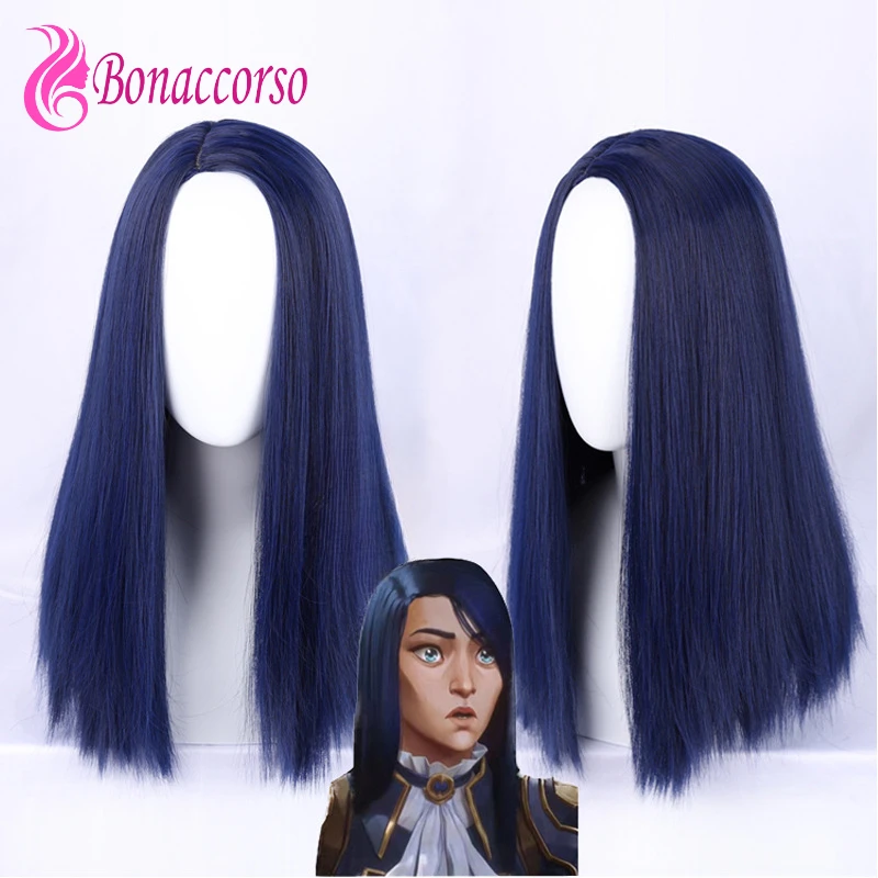 

Arcane LoL Caitlyn Cosplay Wig Purple Right Part Synthetic Long Straight Wig Anime Coser Cute Girl High Quality Wig Halloween