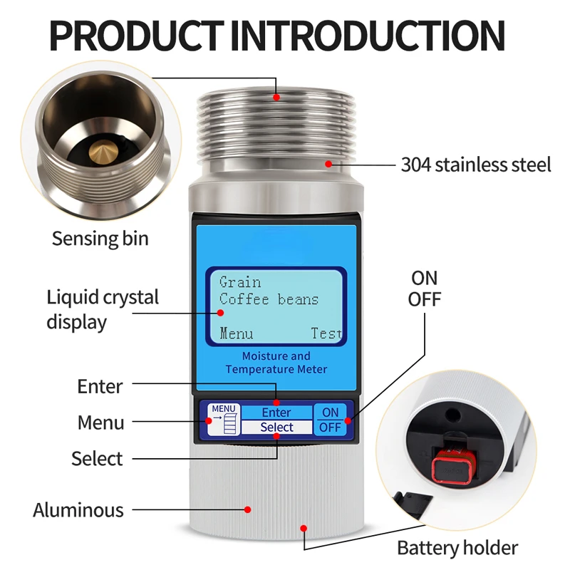 rapid coffee beans Cocoa beans moisture meter portable grain moisture tester