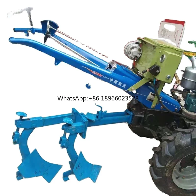 

high quality big chassis 2 wheels walking tractor diesel engine with disc harrow plough