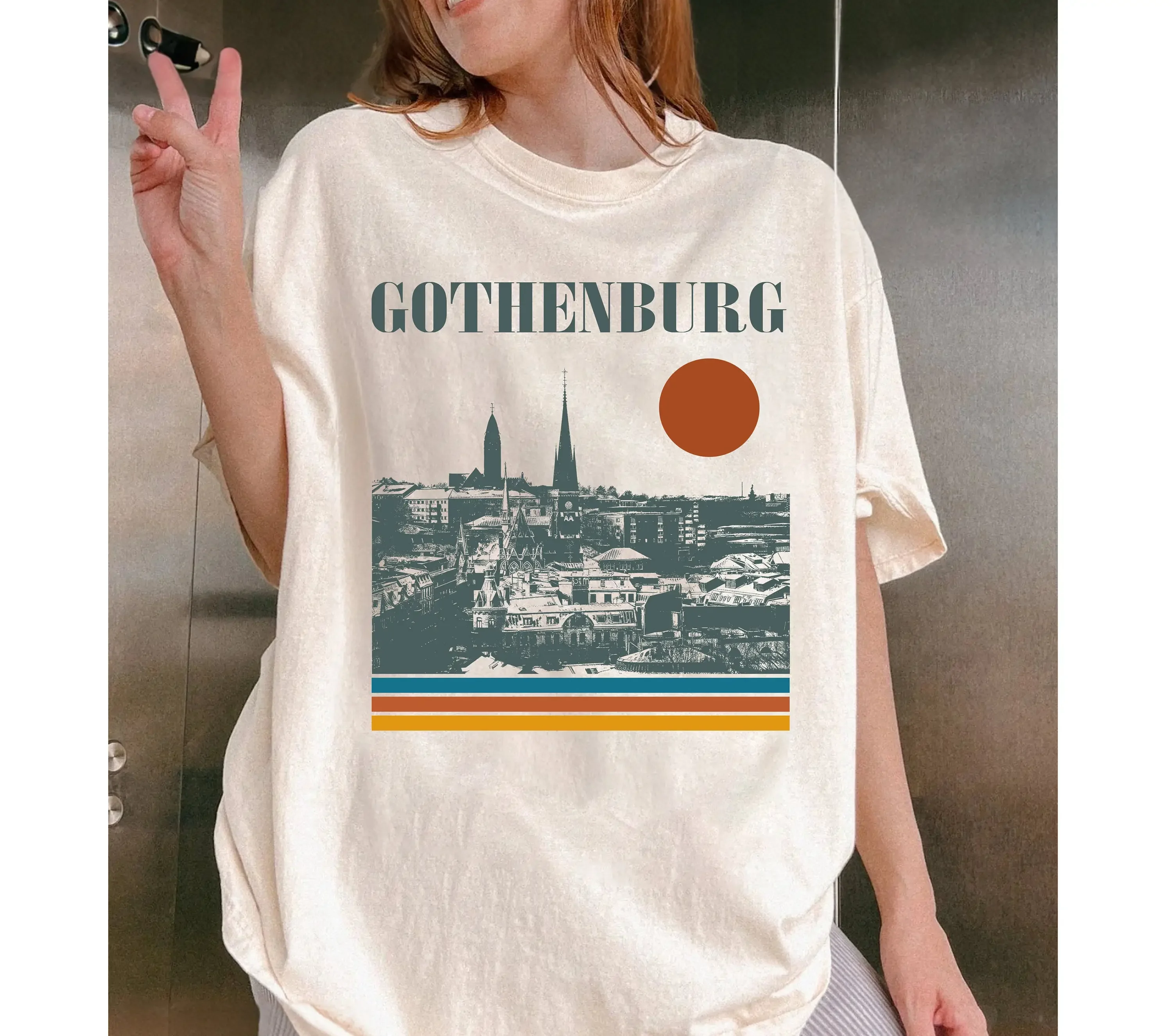 Gothenburg T Shirt Sweden Vintage Retro Travel MinimalisT