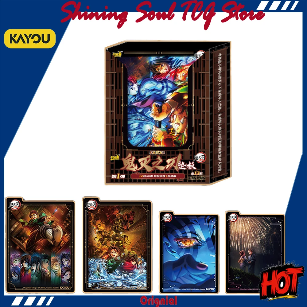 KAYOU Genuine Ghost Slayer Blade Pad 1st Bullet Charcoal Jiro Collection Small Card Anime Peripheral Collection Cards Toys gift