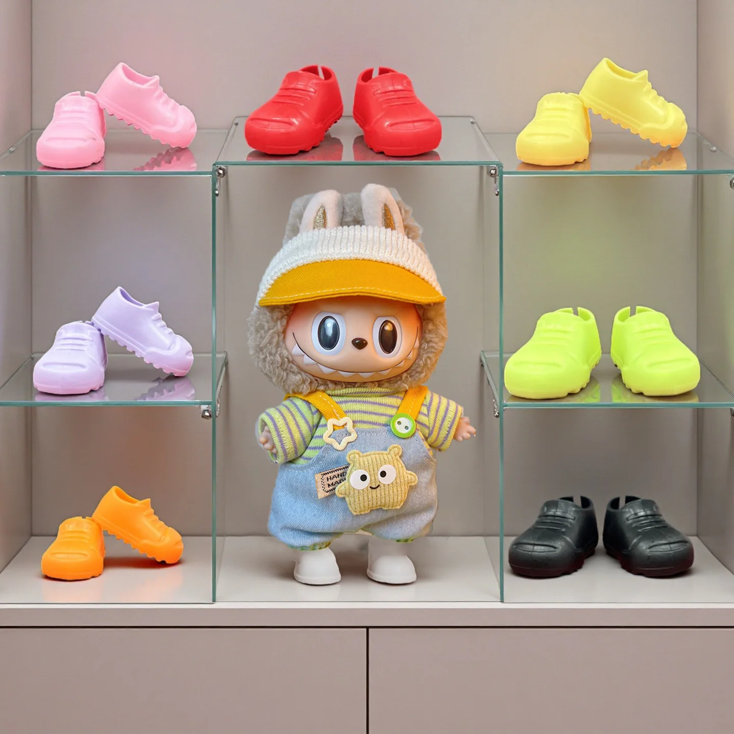 

Suitable for 17cm labubu shoes, sports shoes, cute outfit DIY matching(no doll)