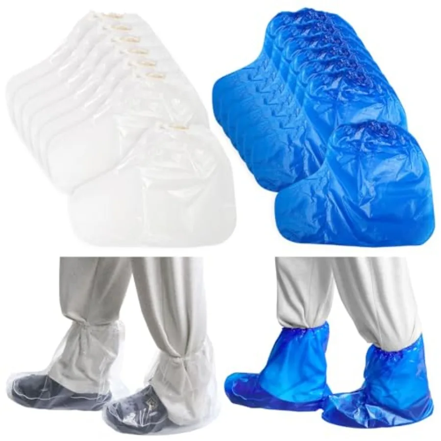 

100 пар одноразовых пластиковых бахил для внутреннего и наружного использования, водонепроницаемые бахилы, идеально подходящие для дождливых дней, строительства Si