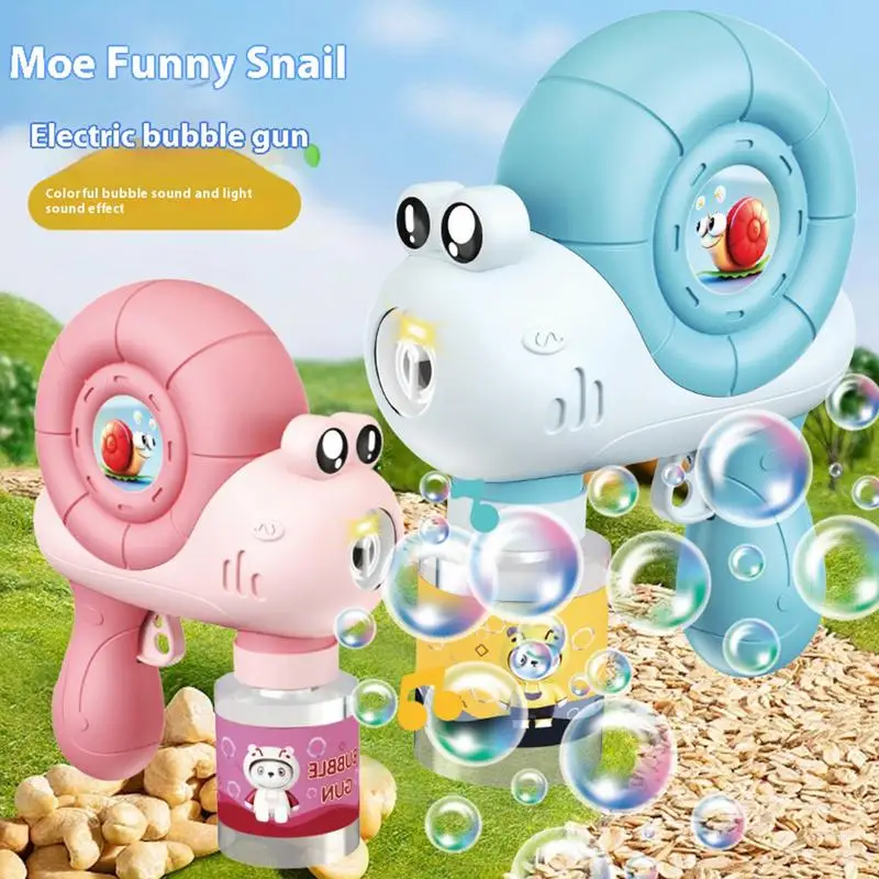 Handheld Bubble Machine Cartoon Snail Shaped Bubble Machine Kids Bubbles Toys With Lights Music Fully Automatic Bubble Machine