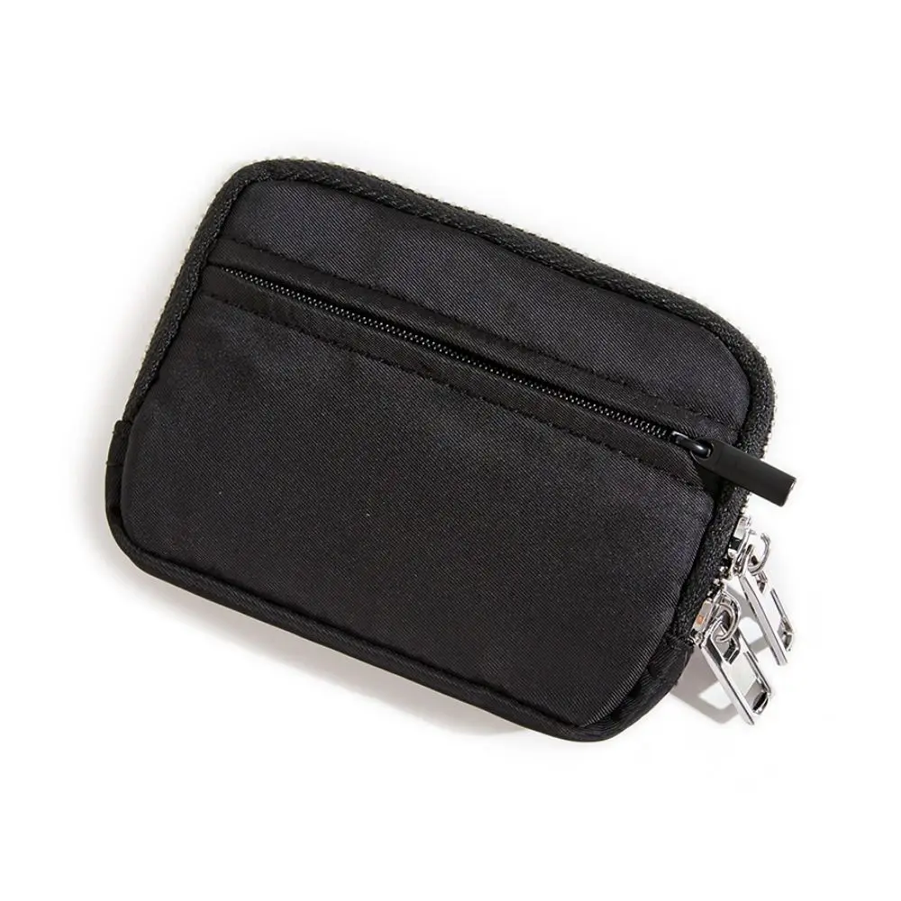 Portable Nylon Coin Purse RFID Anti-theft Korean Style Men Wallet Lightweight Zipper Pouch Mini Earbuds Storage Bag Girls