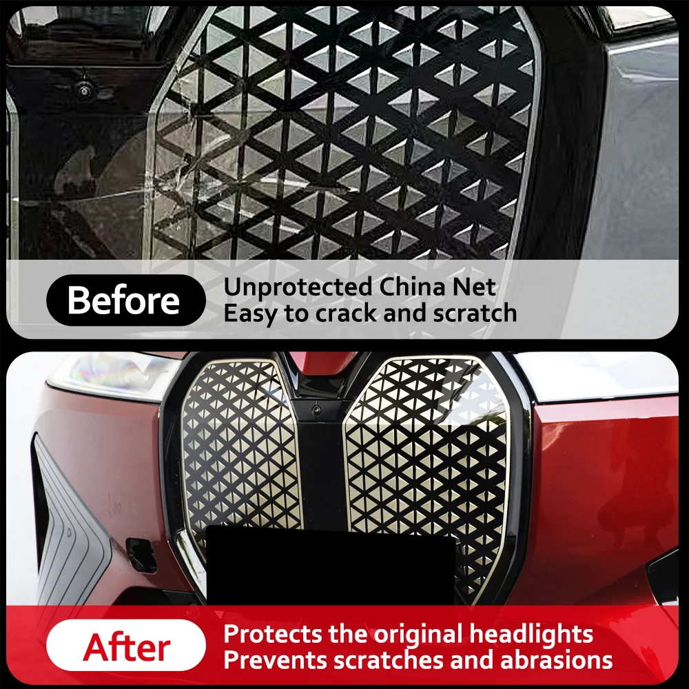 PPT Car Automotive Front Grille Centre Mesh Protective Film For BMW iX i20 2022-2023 Prevents dust ingress Modification Exterior