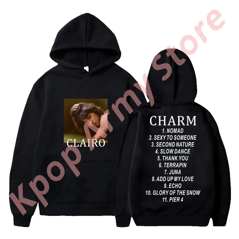 Clairo Charm Tracklist Hoodies Singer 2024 Tour Merch Pullovers Women Men Fashion Casual Streetwear Sweatshirts