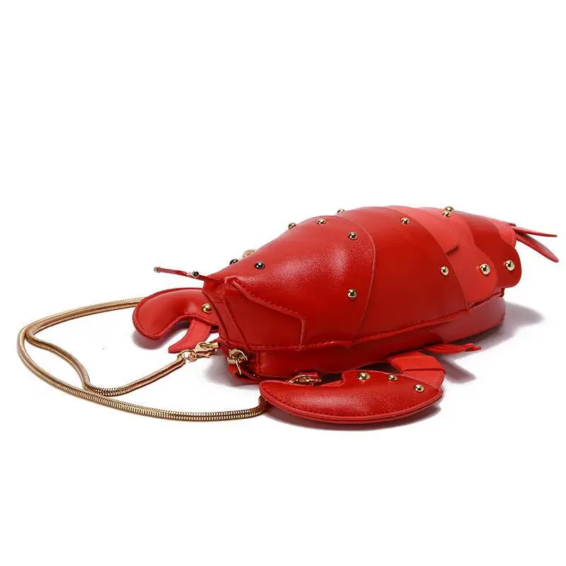 

Милая сумка через плечо Crayfish с цепочкой, модная индивидуализированная Повседневная сумка через плечо для женщин, высококачественный мессенджер, универсальный роскошный