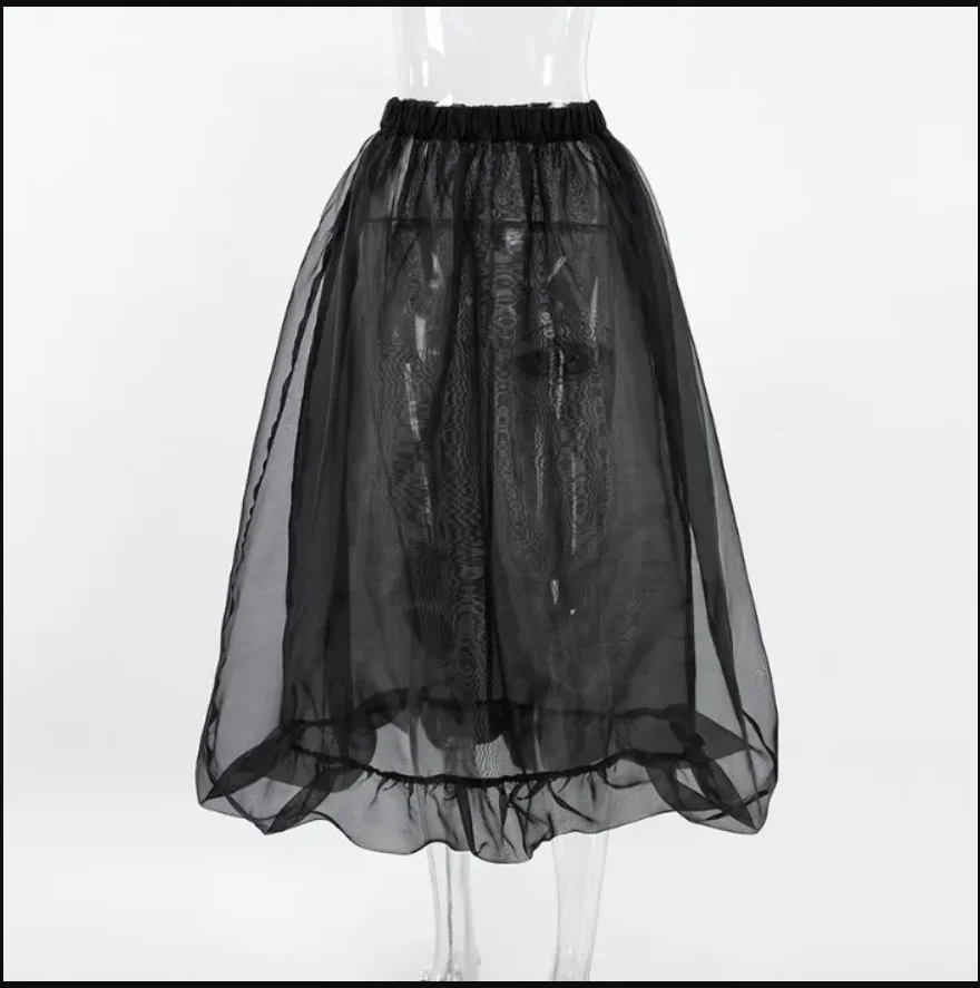 

Midi Short Dresses for Women Spring and Summer 2025 New Streetwear Sexy and Fashion Hollow Out High Waisted Skirts Long Skirt