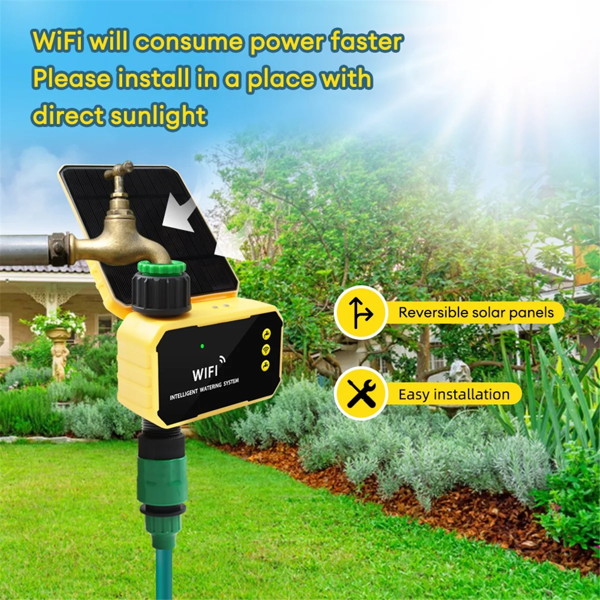 Household WIFI Solar Irrigation Timer Smart APP Control Automatic Irrigation System Outdoor Water Timer Garden Tool