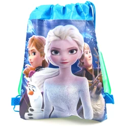 1 pz/lotto Frozen Theme Mochila tessuti Non tessuti coulisse Happy Birthday Party Girls Favors regali borse decorazioni zaino