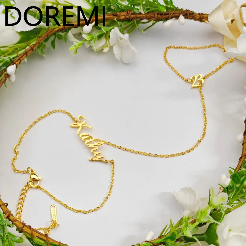 

Набор из 2 персонализированных браслетов и колец DOREMI, классический дизайн, из нержавеющей стали, водонепроницаемые, с гравировкой, подарок для пары.