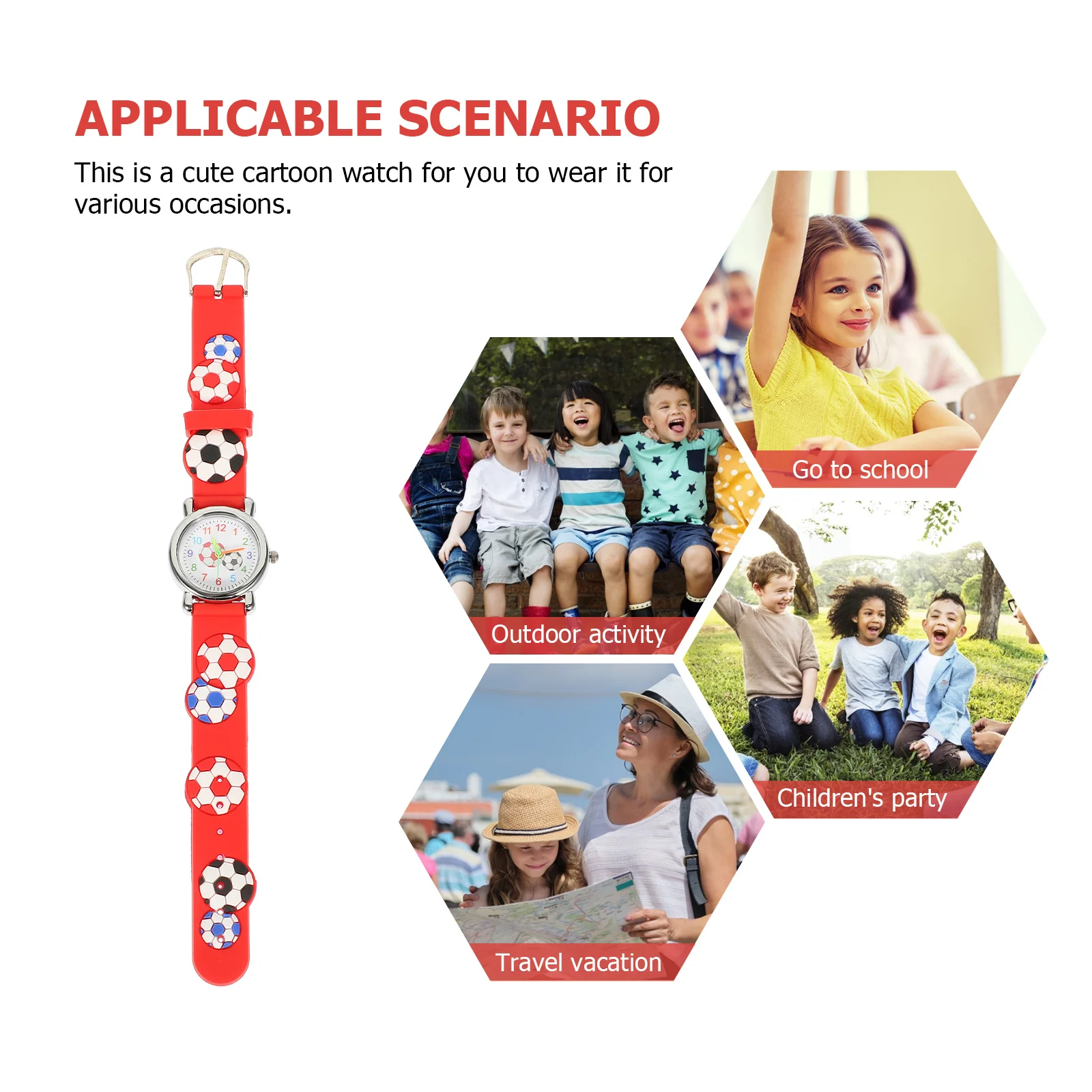 ساعة كرة قدم بنمط كرة قدم ثلاثية الأبعاد بتصميم كرة قدم متينة لساعة هدية عيد الميلاد