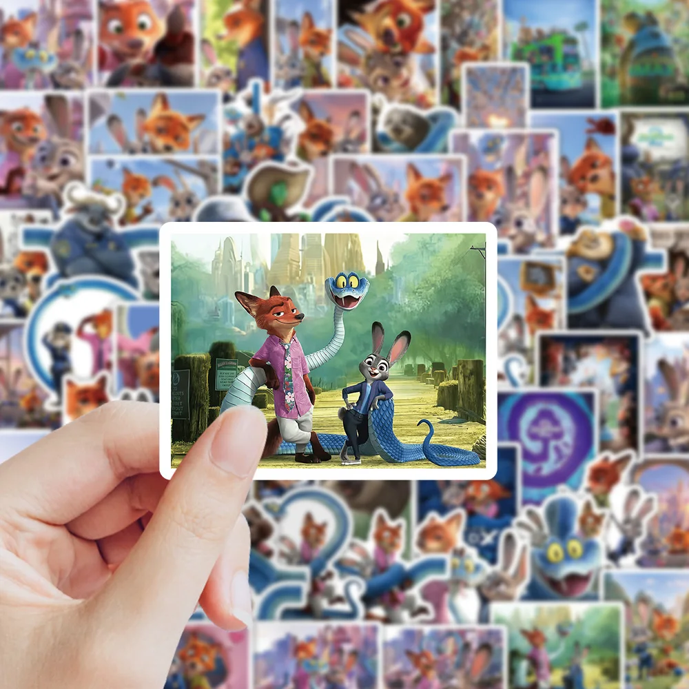 65 قطعة ضابط شرطة أرنب السيد الثعلب Zootopia 2 ملصق سجل القصاصات DIY بها بنفسك محمول الغيتار سيارة دراجة سكيت الكتابة على الجدران لعبة