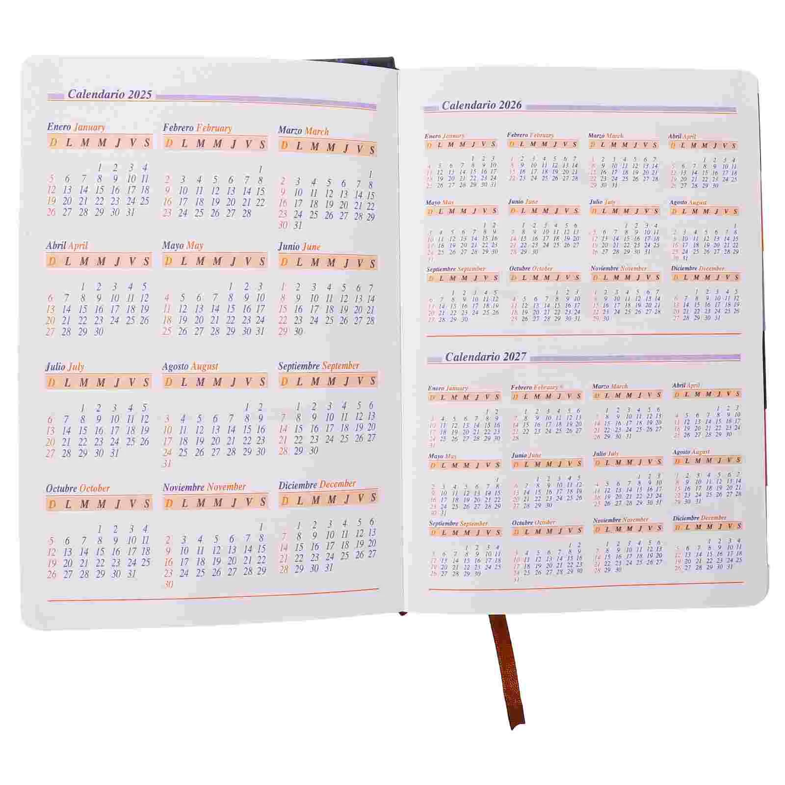 Imagem -02 - Elastic Band Agenda Notepad Office Schedule Yearly Planner Lista de Cadernos Diários Espanhol Almanaque 365 Dias 2024