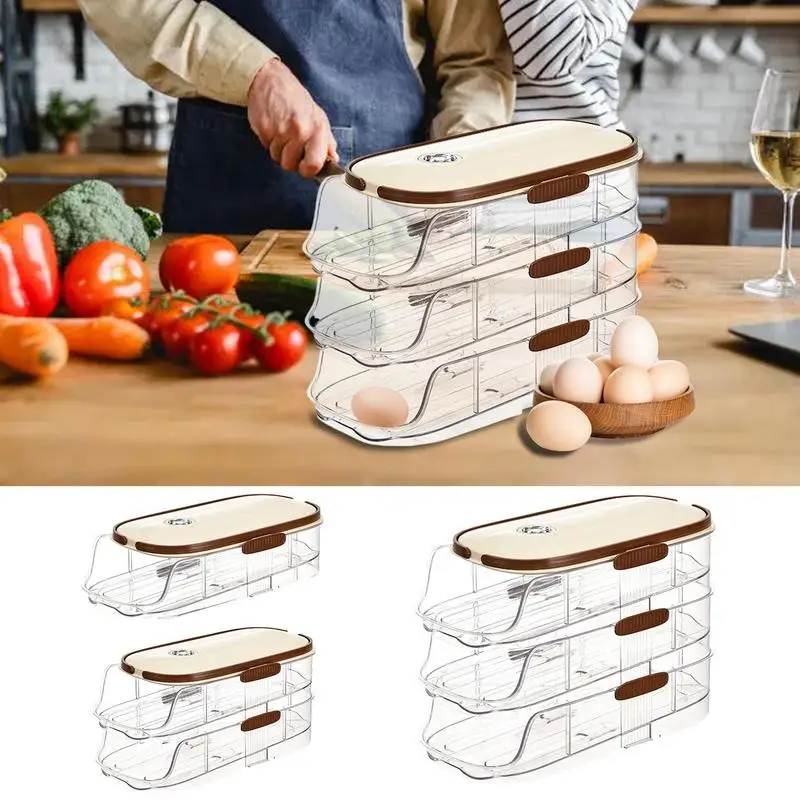 

Refrigerator Egg Dispenser Refrigerator Side Door Egg Storage Stable Rolling Egg Storage Rack Egg Dispenser Saves Space