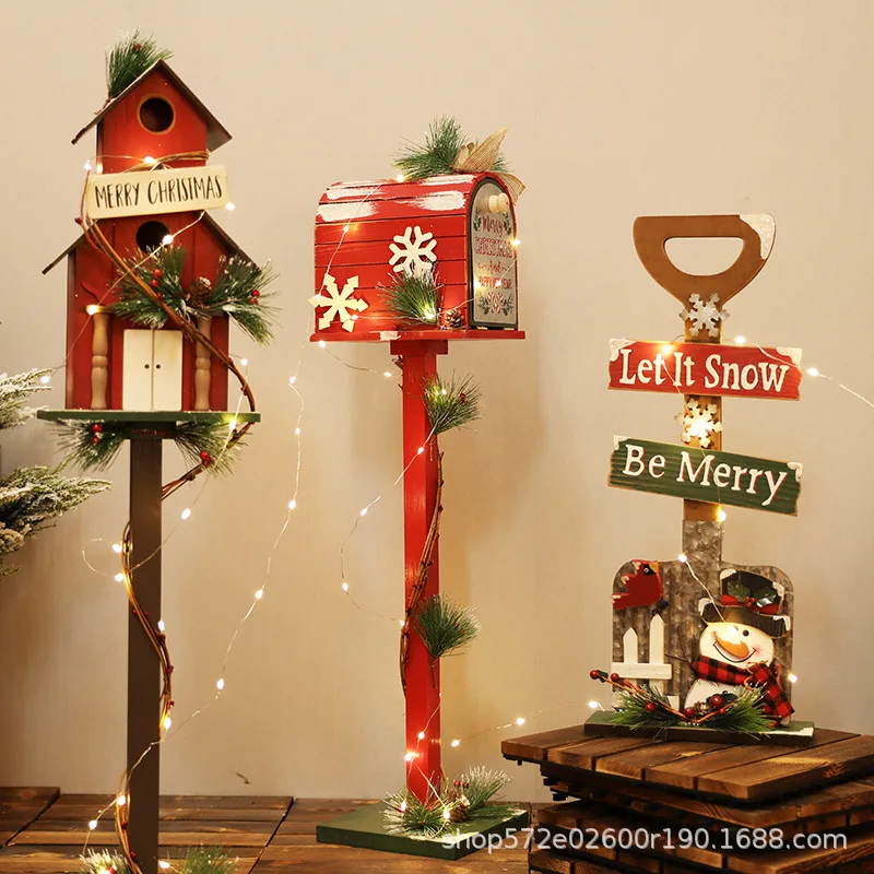 Christmas decoration cottage letterbox spade interior and exterior decoration photography background props scene arrangement