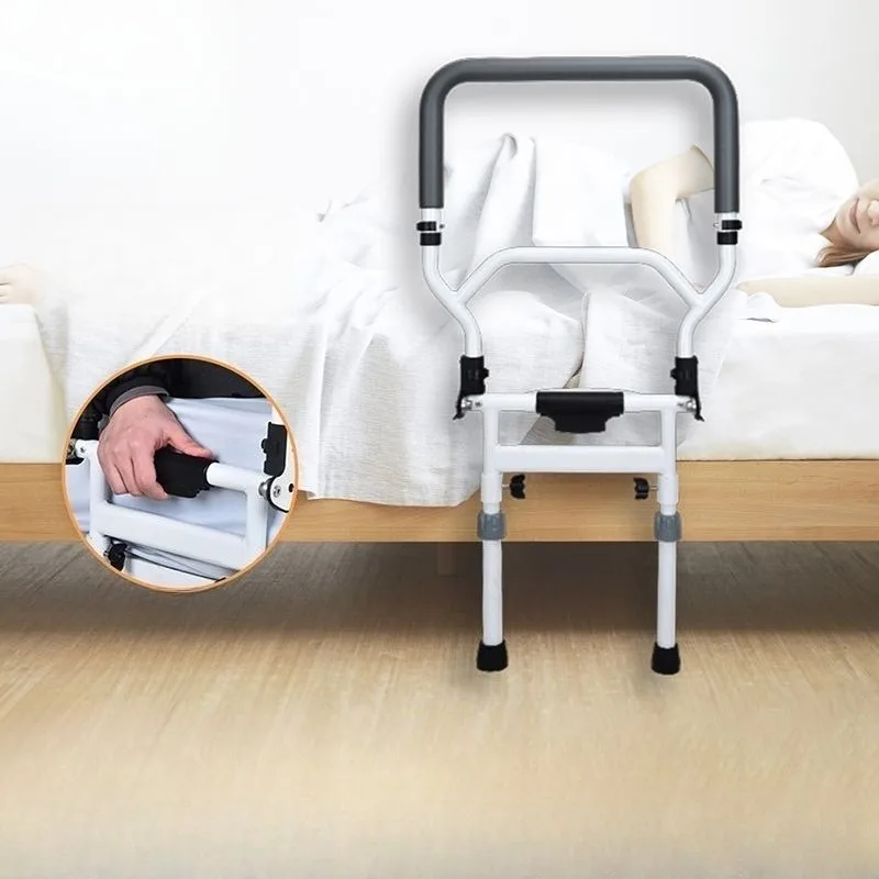 

Elderly Bed Side Railing Foldable Safety Bed Rail Bed Head Armrest Elderly Get Up Assist Fixed Bracket