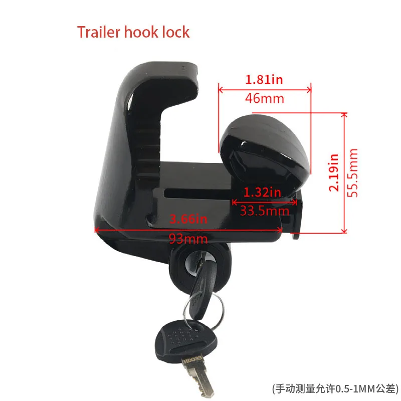 Trailer Hook Lock Car Lock Trailer Accessories Zinc Alloy Round Head Lock RV Modified Tractor Hook Lock