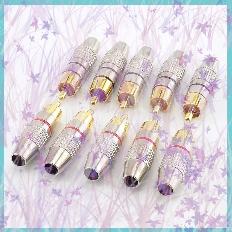 

1/2/4/10pcs RCA Male Plug to cabling Connector Adapter Audio Video Cable Non Solder Gold Plated CCTV Camera Security Accessories