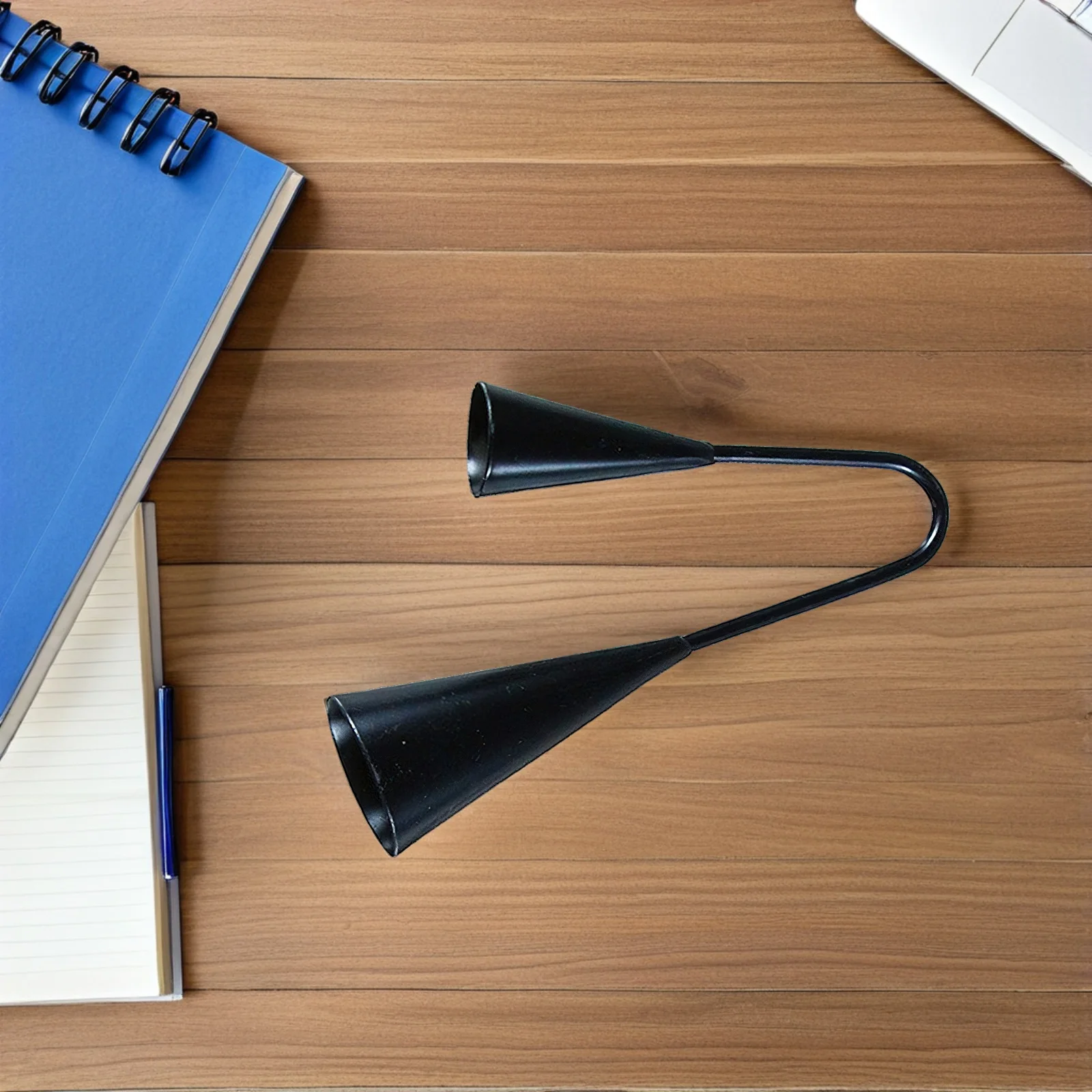 

Agogo Bell Double Horn Rattle Traditional Samba Percussion Instrument For Kids Two Tone Music With Wooden Stick Black