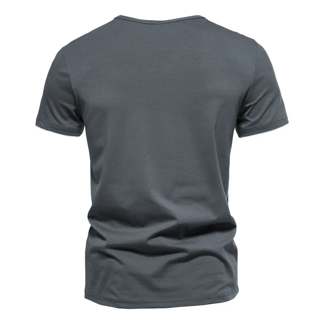 Herren-T-Shirts aus Baumwolle mit V-Ausschnitt für Herren, Sommer, lässig, schmale Passform, kurzärmeliges T-Shirt, hawaiianische Herrenbekleidung – Detail 4