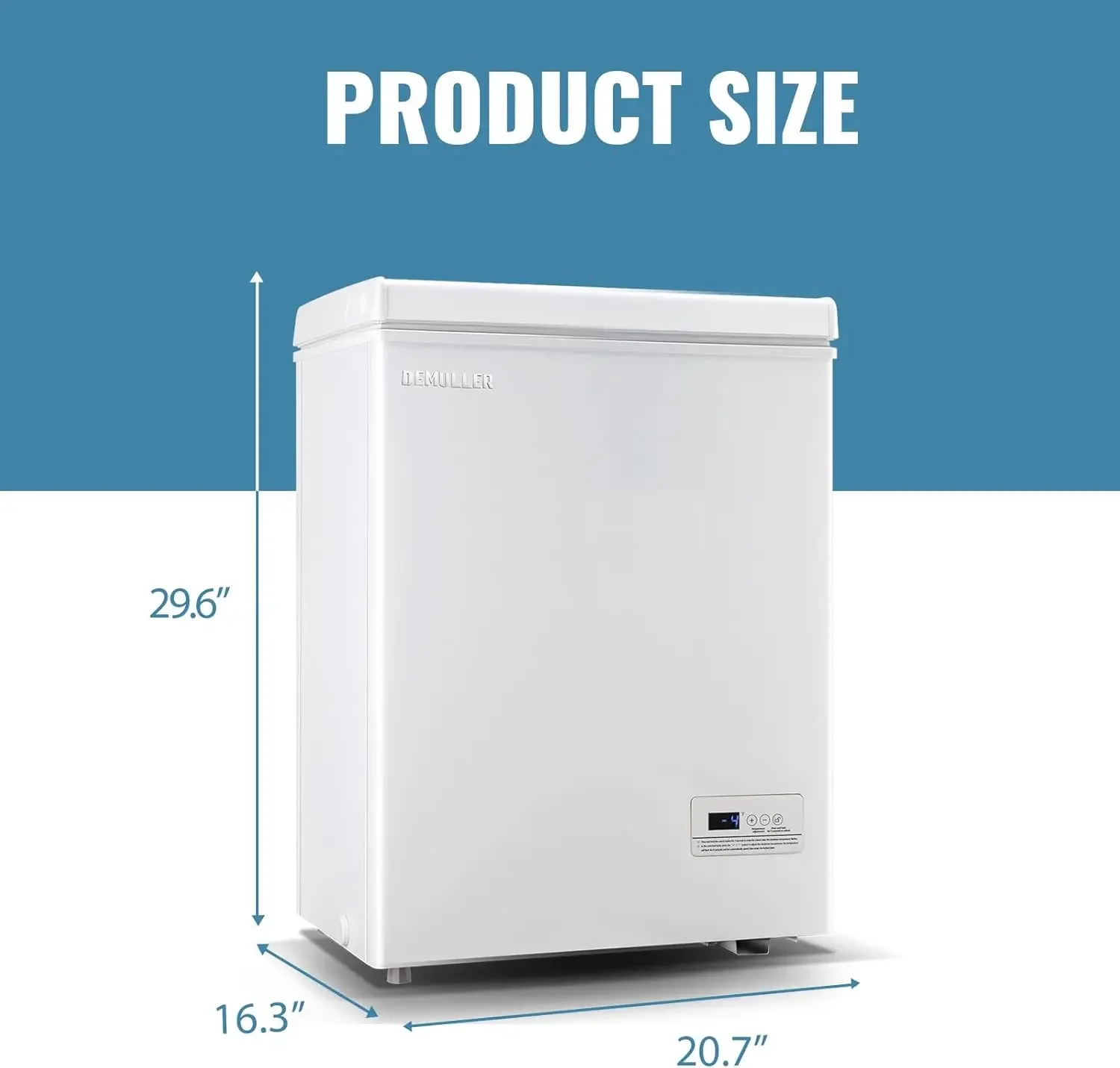 Freeezer dada kecil dalam dengan 2 keranjang dapat dilepas, Freezer kompak dengan Panel kontrol Digital akurat hingga 1 ℉