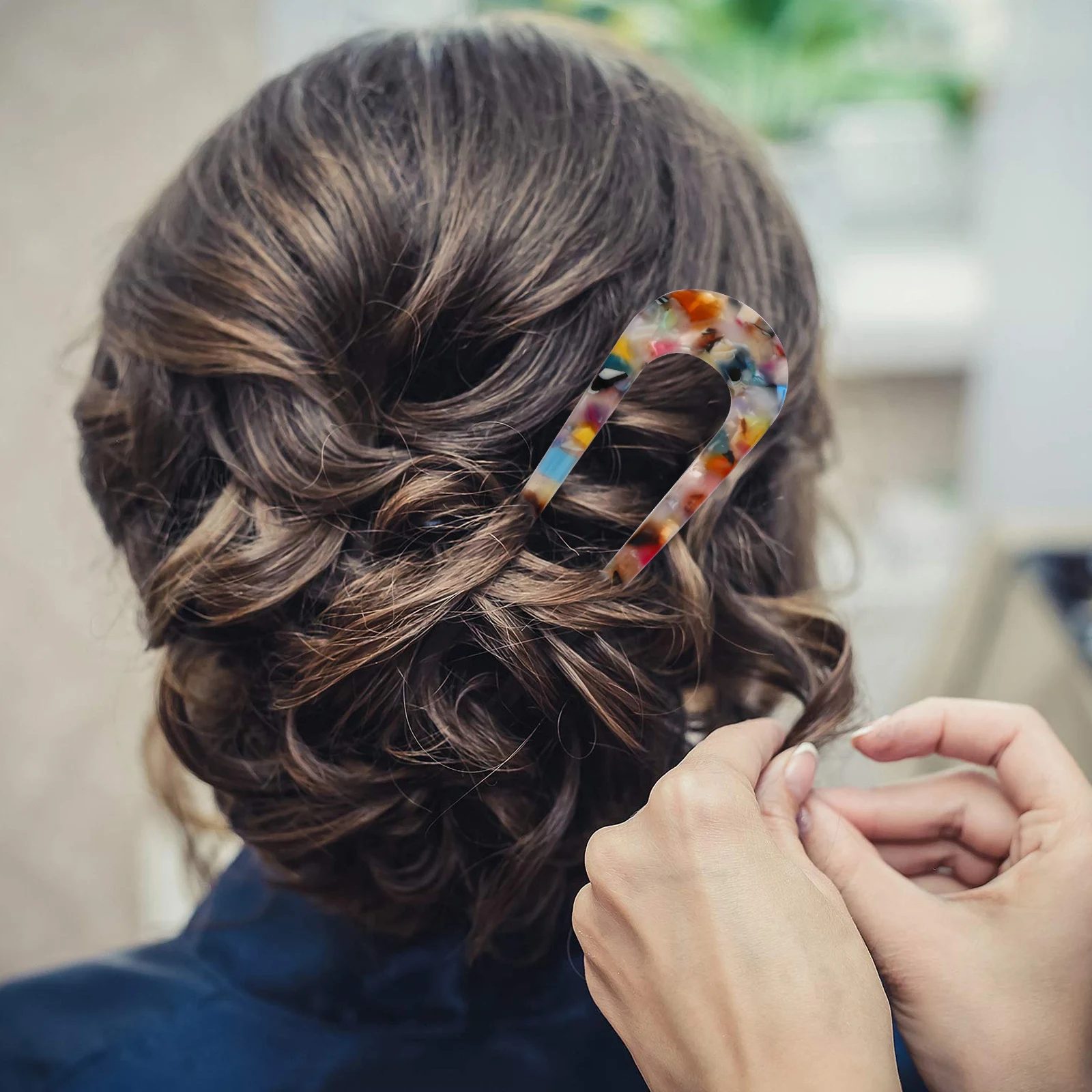 

Retro Hairpins Vintage Pattern Forks U shaped Clips Simple Headdress Lady Barrettes Hairstyle Decor Travel Durable