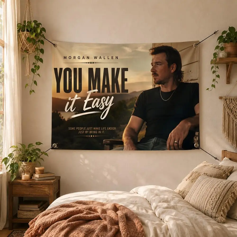 Singer Country M-Morgan Wallen Flags Decorative Flag Banner for Outdoor Garden Yard Camping Party Home Wall Hanging Decor