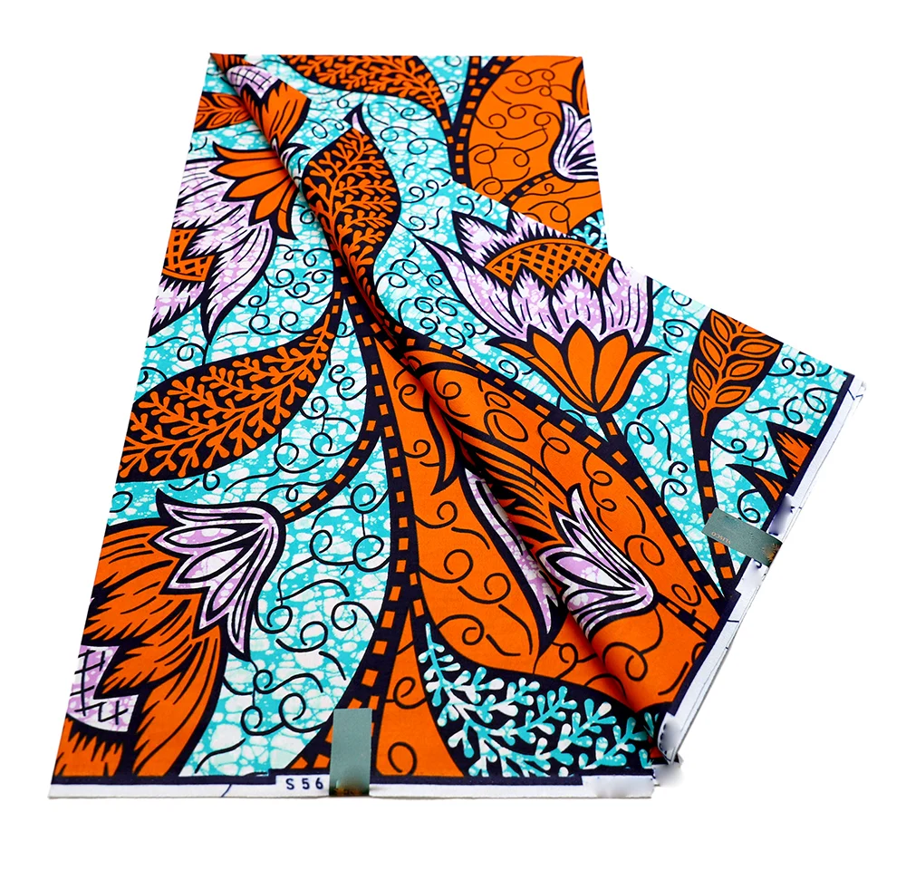 Latest Style African Super Wax Fabric 100% Cotton 6 Yard High Quality African Wax Prints Ankara Wax Real Nigeria Wax Pagne Dress