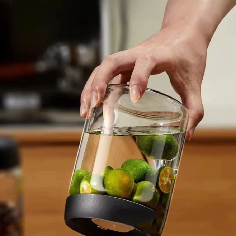

Household Transparent Glass Vacuum Sealed Jar Moisture-proof Airtight Container for Coffee Beans Food Storage