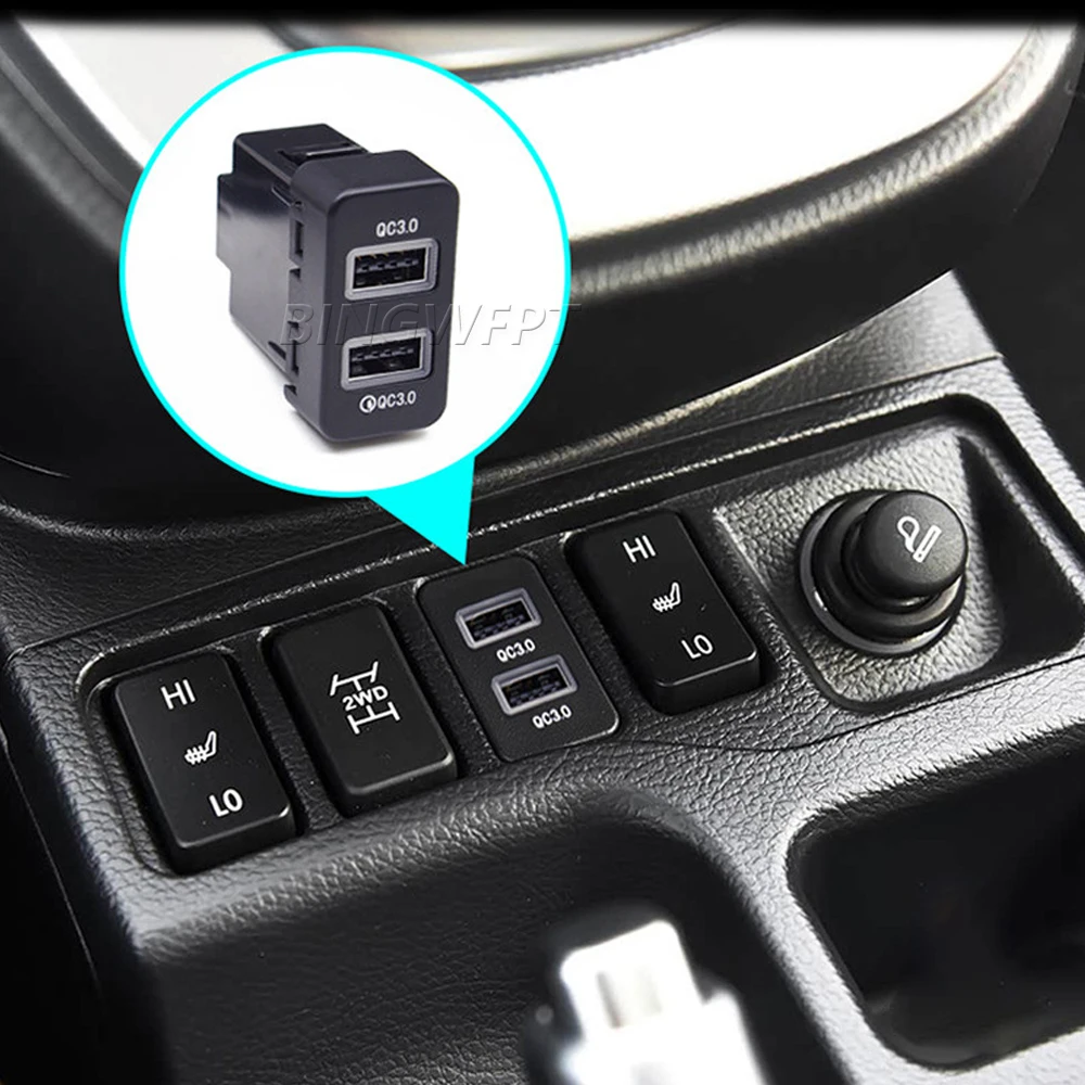 Cargador USB para Auto Great Wall Haval M6 H6 Wingle 5 Wingle 6 2011-17, Carga Rápida PD QC3.0, Adaptador de Carga para Teléfono, Botón de Encendido