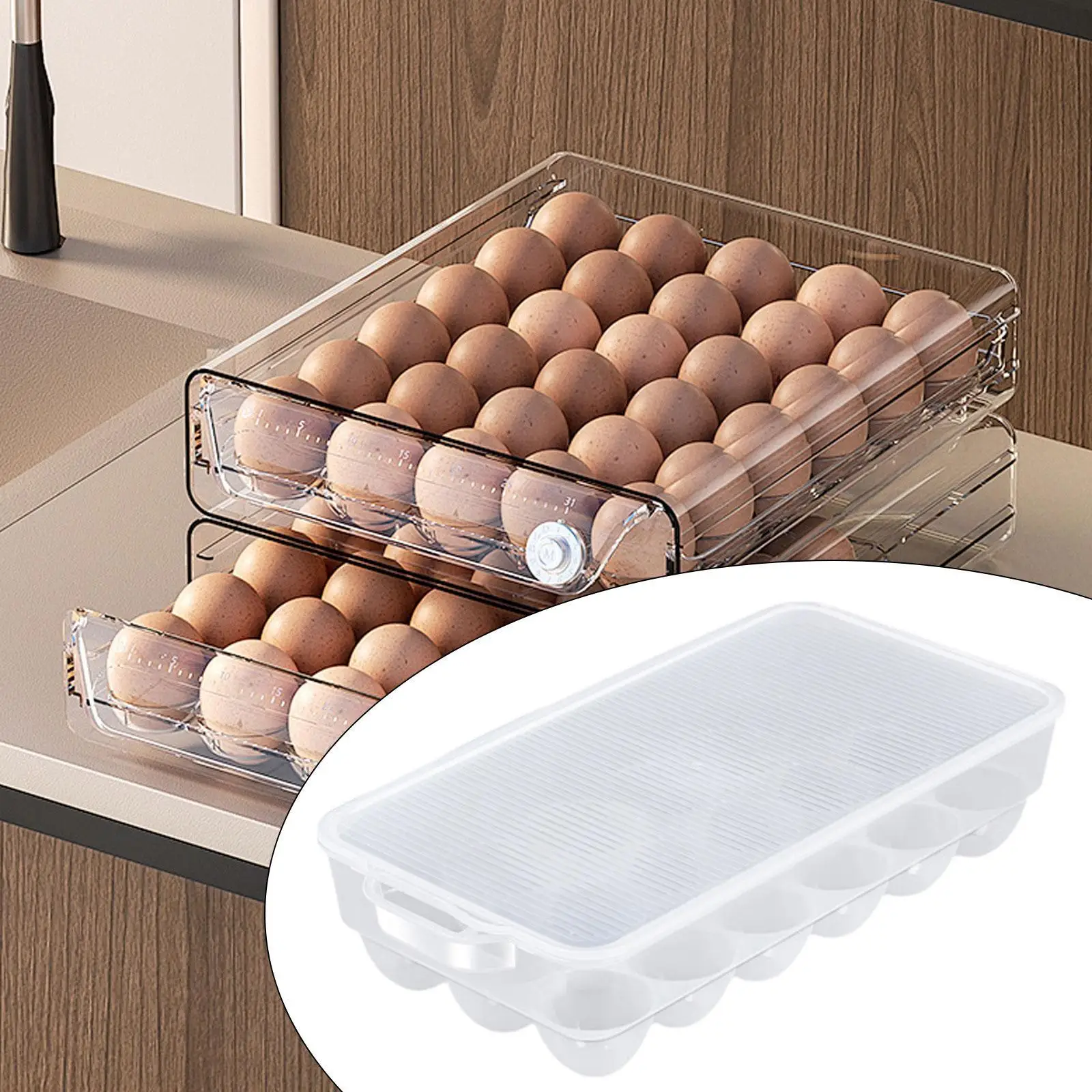 Clear Transparent Egg Storage Box Refrigerator Egg Organizer Thickened Premium