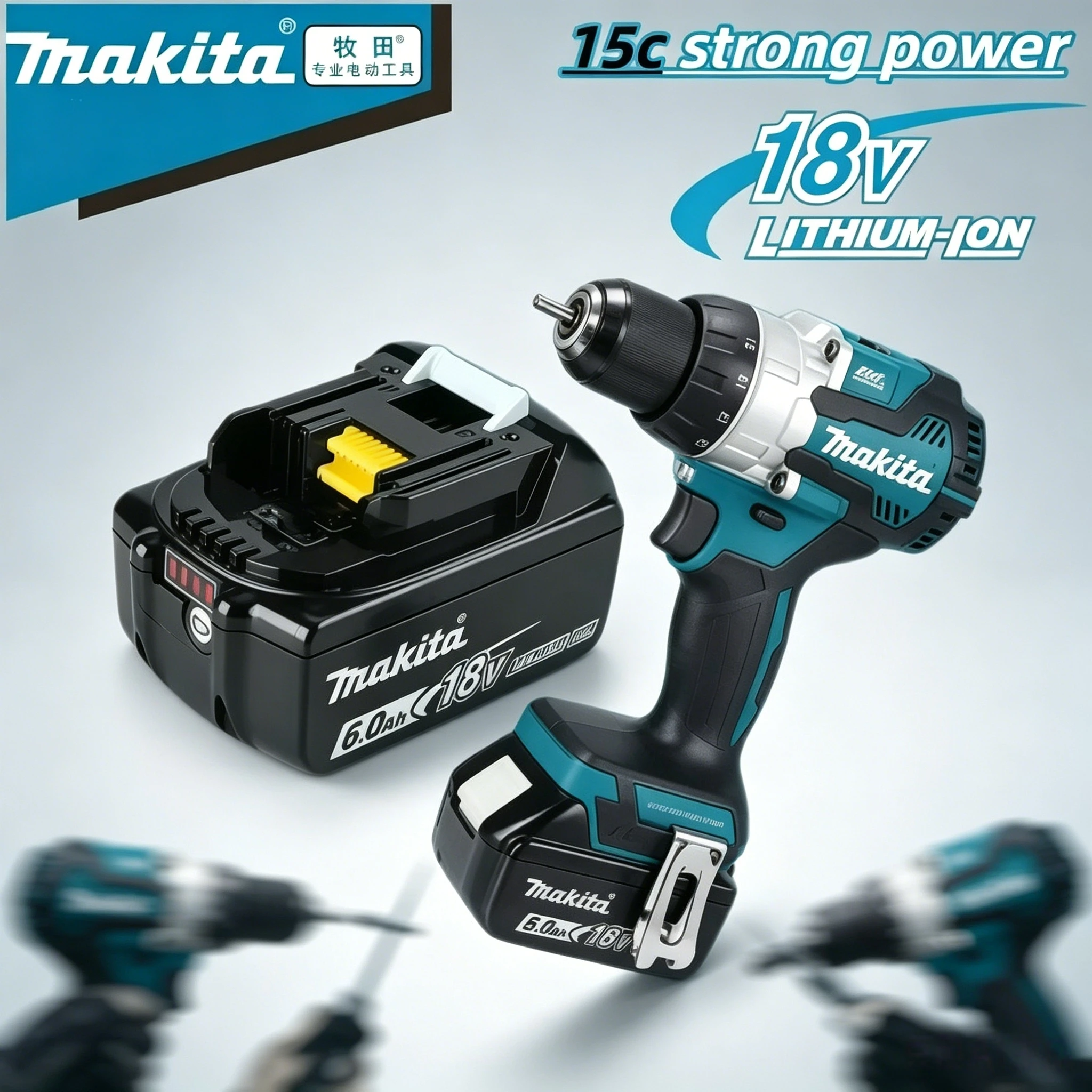 For LXT Cordless Tools, Original Makita BL1860, 18 Volt 6Ah Li-ion Battery, Replacement for BL1815, BL1830B, BL1840, BL1850