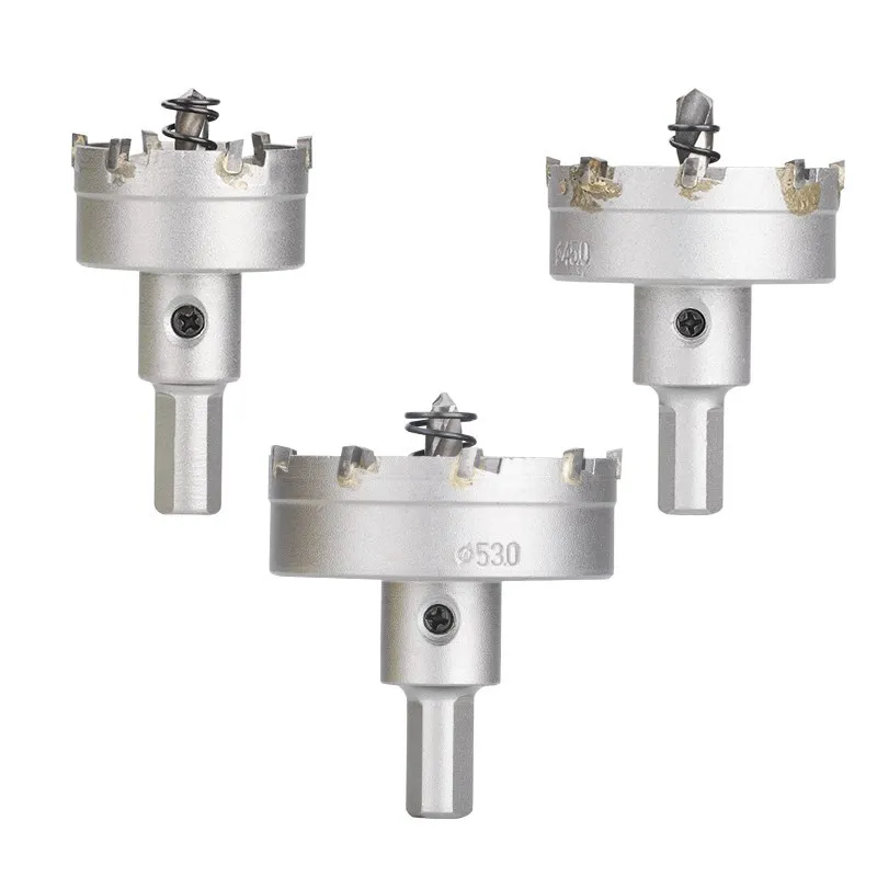 TCT-Forets en Carbure de Tungstène, Scie Cloche, Cutter pour Plaque en Acier Inoxydable, Offres Métalliques de Fer, Coupe de Trou, 16-65mm