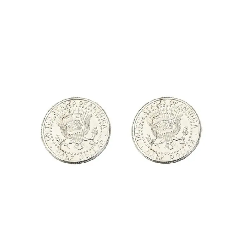 Two Fold Three Fold Bite Coin Dollars Close-Up Street Magetic Tricks Prop Bite Coin And Bite Currency Restore Half Illusion