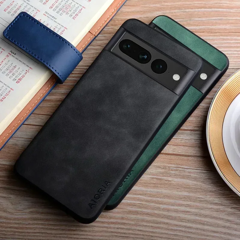 Leather Case For Google Pixel 7 8 6 9 Pro XL 8A 7A 6A coque fingerprint proof silky feel matte cover for google 9a case funda