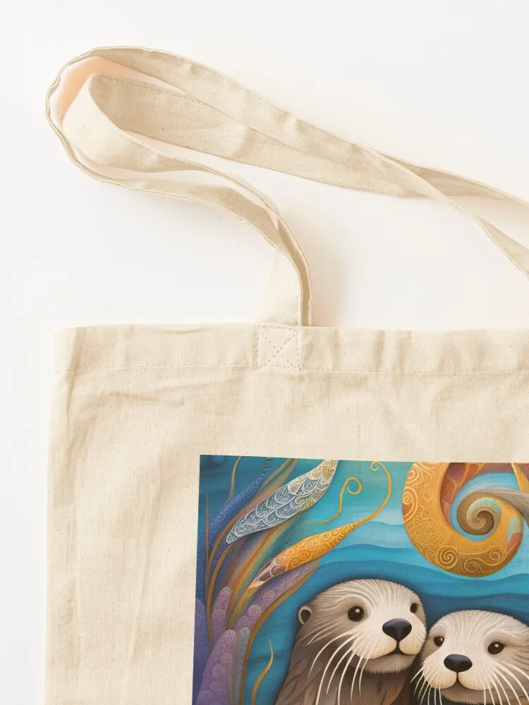 Sea Otters In Love Tote Bag female bag Fabric bag Custom shopper woman