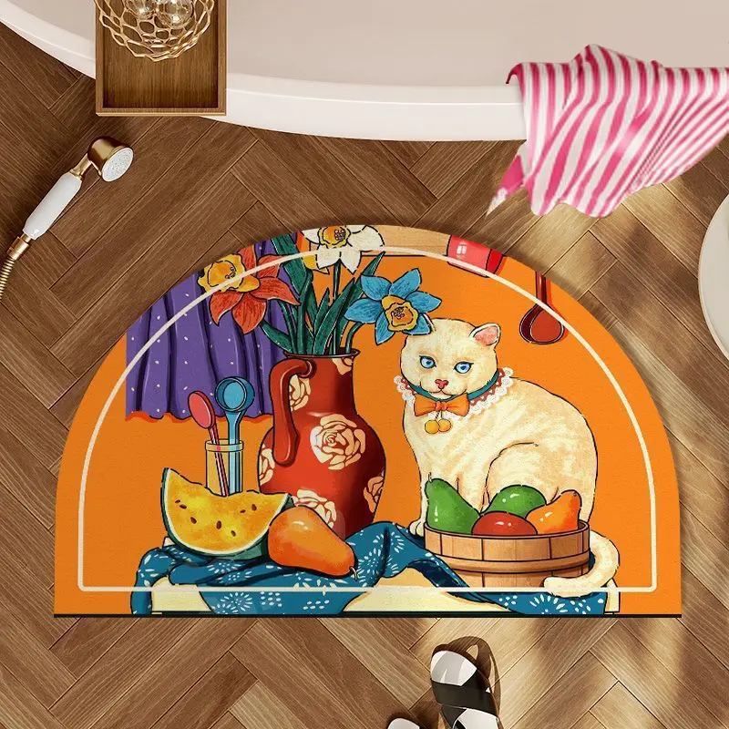 Creative cartoon animal floor mat wear-resistant, non-slip and easy to take care of foot pad kitchen bathroom foot pad