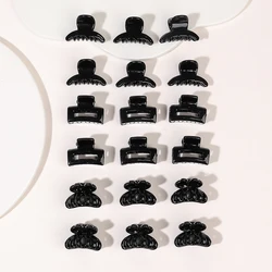 18 Pieces Mini Black Hair Claw Clips ,For Thin Thick Hair ,1 Inch Small Non-Slip Fixed Bangs Decoration Hairstyle Accessory