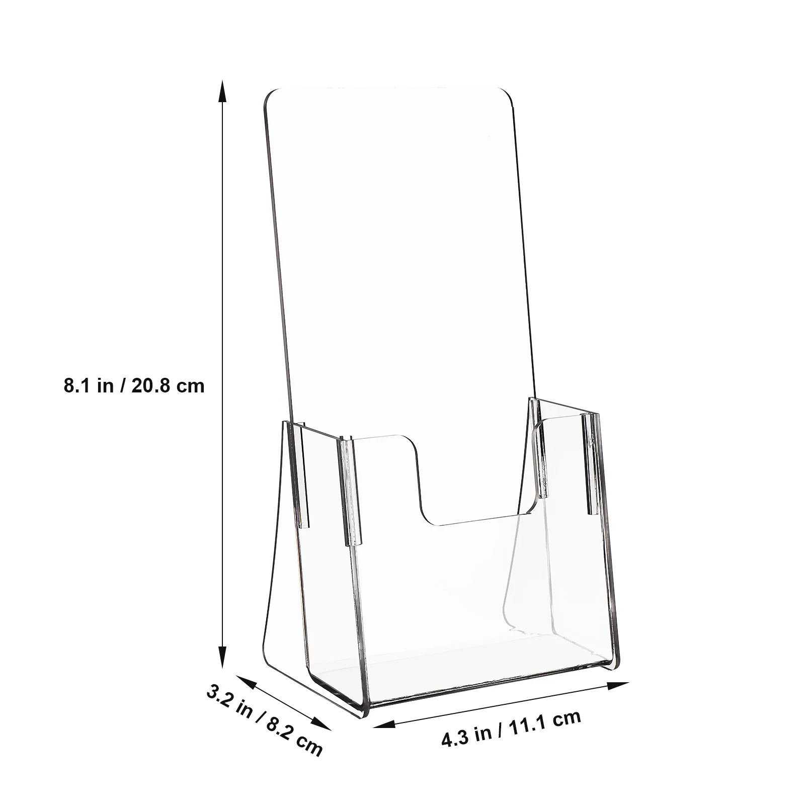 2 Pcs Acrylic Display Stand Desktop Brochure Storage Holders Magazine Rack Pamphlet Paper Literature Organizer File Booklet