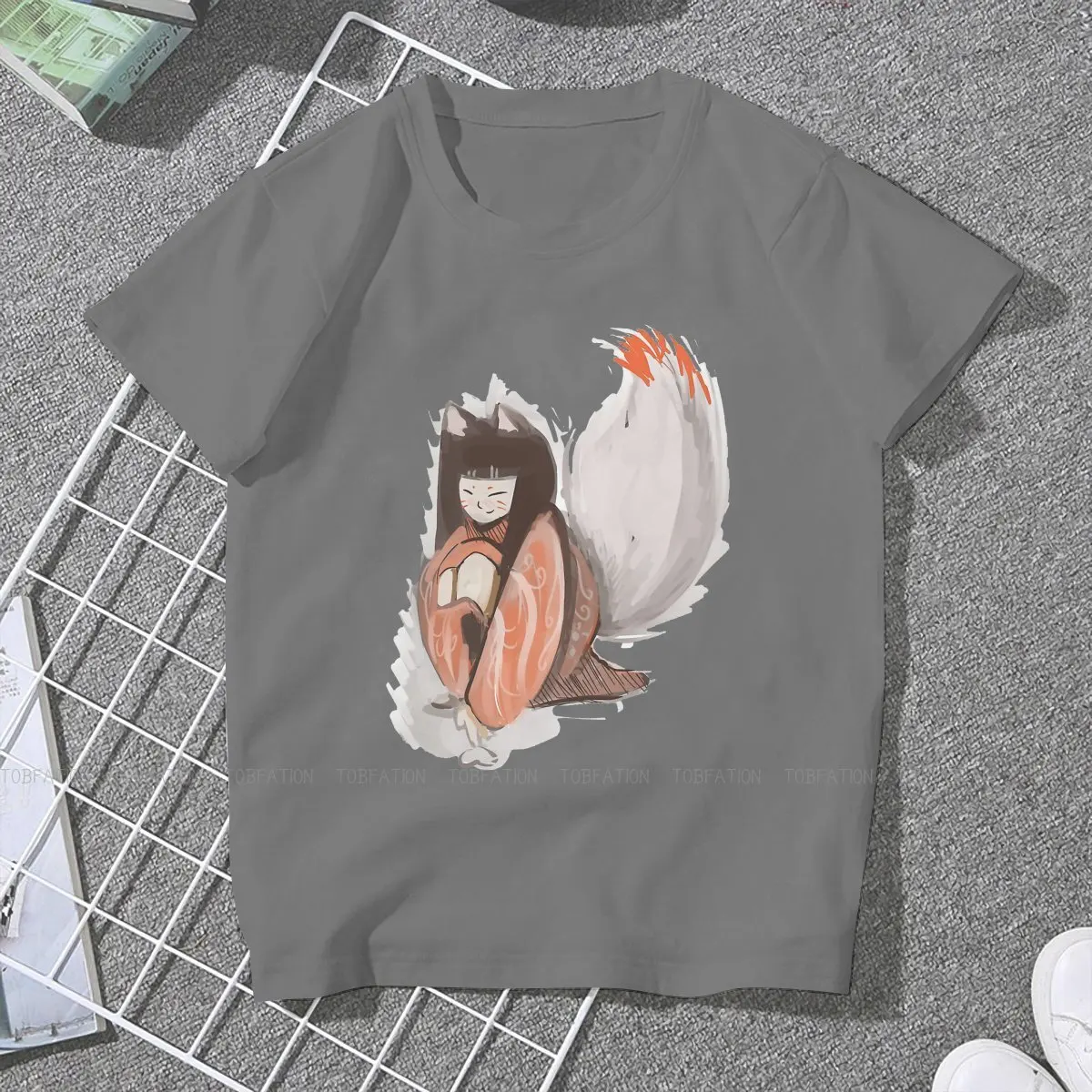 Nine Tailed Fox Beautiful Fantasy TShirt for Woman Girl 5XL Kitsune In Love Soft Leisure Sweatshirts T Shirt Novelty Loose