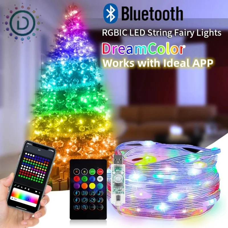 10M Ideal APP LED Light Strip DIY Bluetooth Leather Magic Light String Outdoor Waterproof Christmas Smart Lamp String Decoration