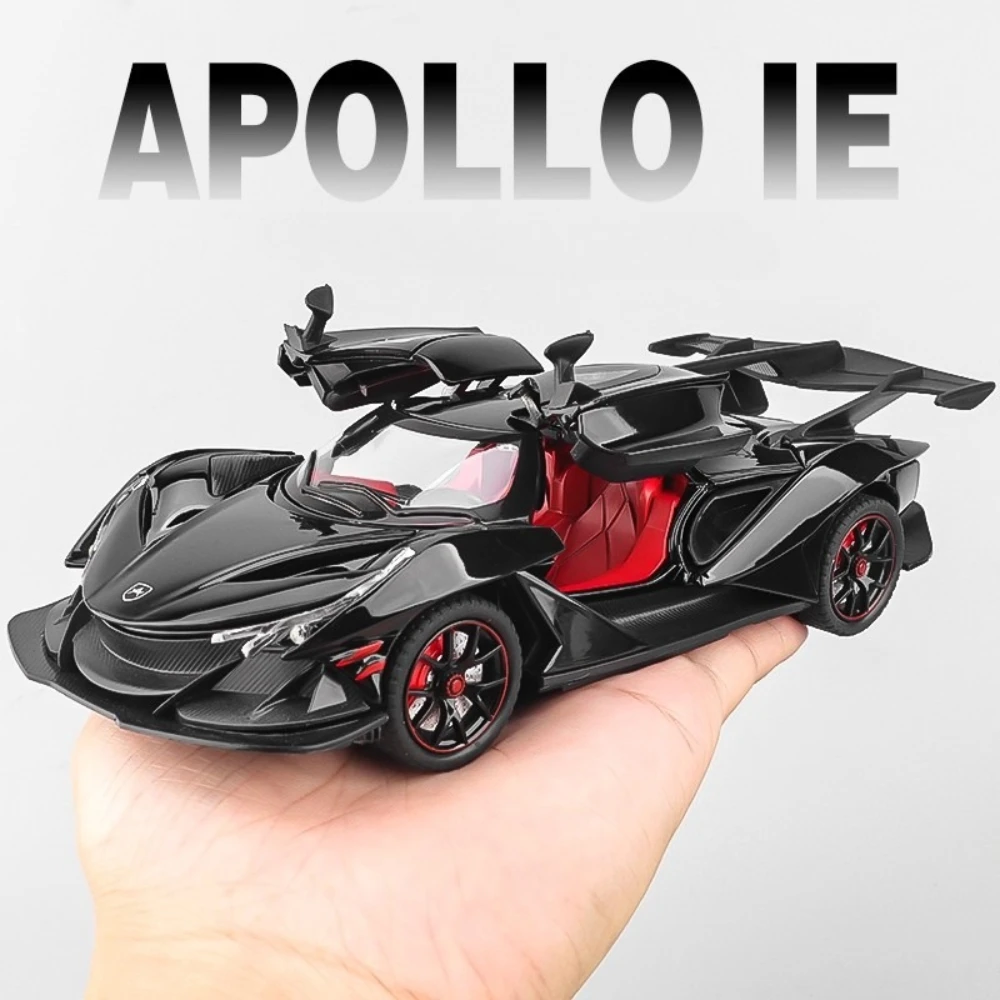 1:24 Apollo IE 720S Huayra GTR Hellcat Phantom Bolide Revuelto Model Autka Zabawka Dźwięk Światło Napęd Pull Back Miniaturowe Zabawki Prezenty Urodzinowe