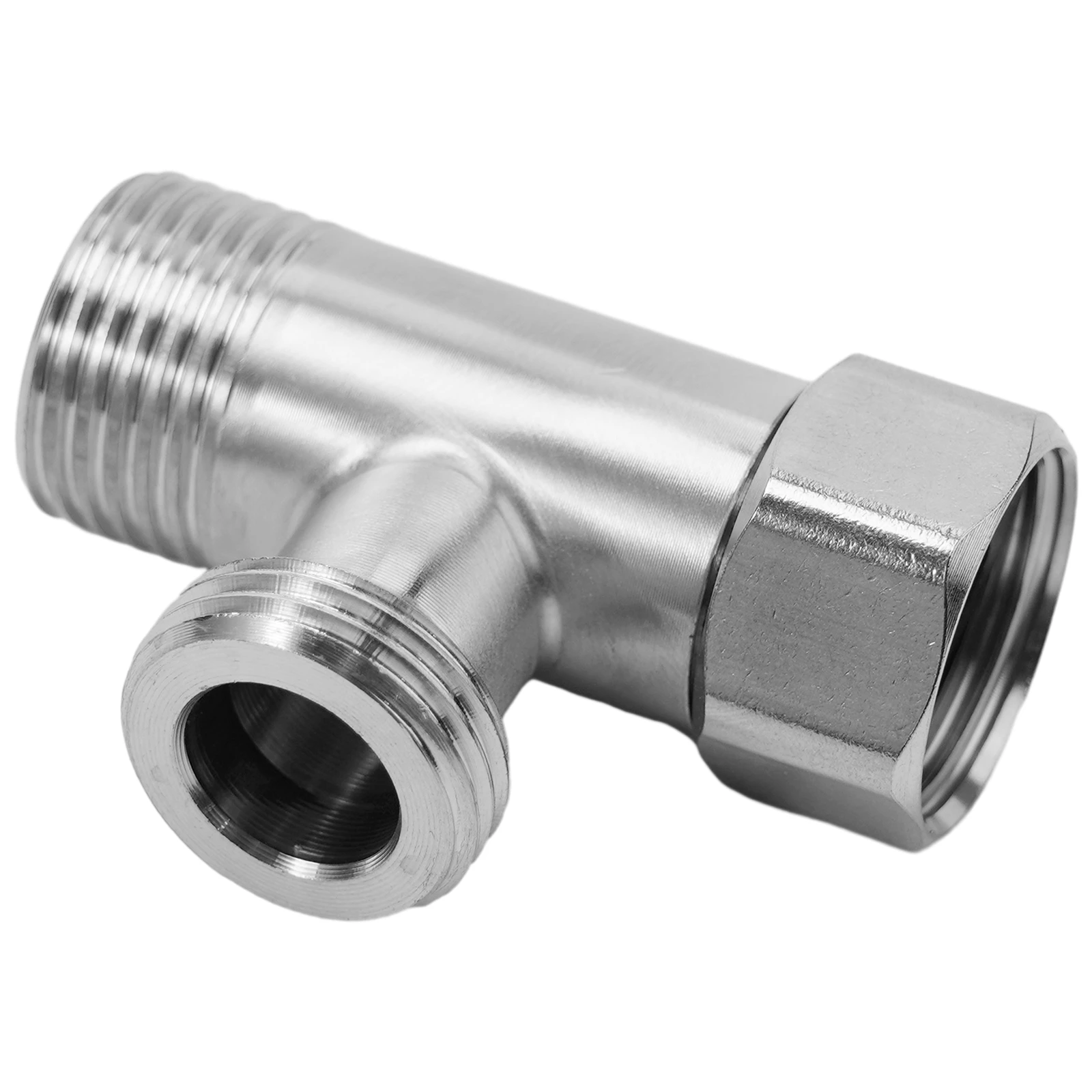 

1PC G1/2" T-Valve Bidet Sprayer Shower Fitting Water Heater Toilet Diverter Valve Copper Live Joint Plating Three-Way Device