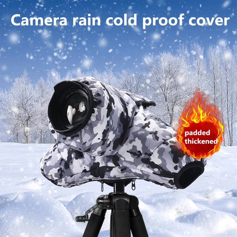 

Camera Rain Coat Cover Cold-Proof Warm Cover Snow Sound-Proof Sleeve Jacket for DSLR MILC Cameras Canon 90D70D Nikon lens D810