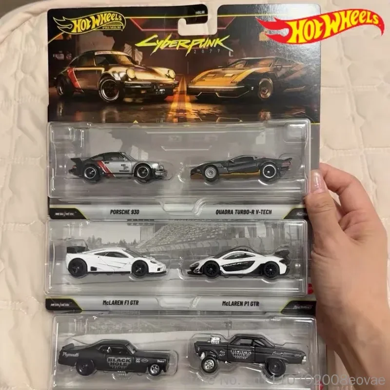 Original Hot Wheels Premium Series Hbl96 Diecast Car Cyberpunk 2077 Porsche 930 Mclaren F1gtr P1gtr Premium Collection Model Toy