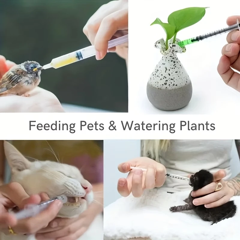 1ml Syringe + Pink Plastic Blunt Needle, Suitable for Animal Feeding, Liquid Transfer, Supplementation, and Plant Watering in Scientific Laboratories view 6